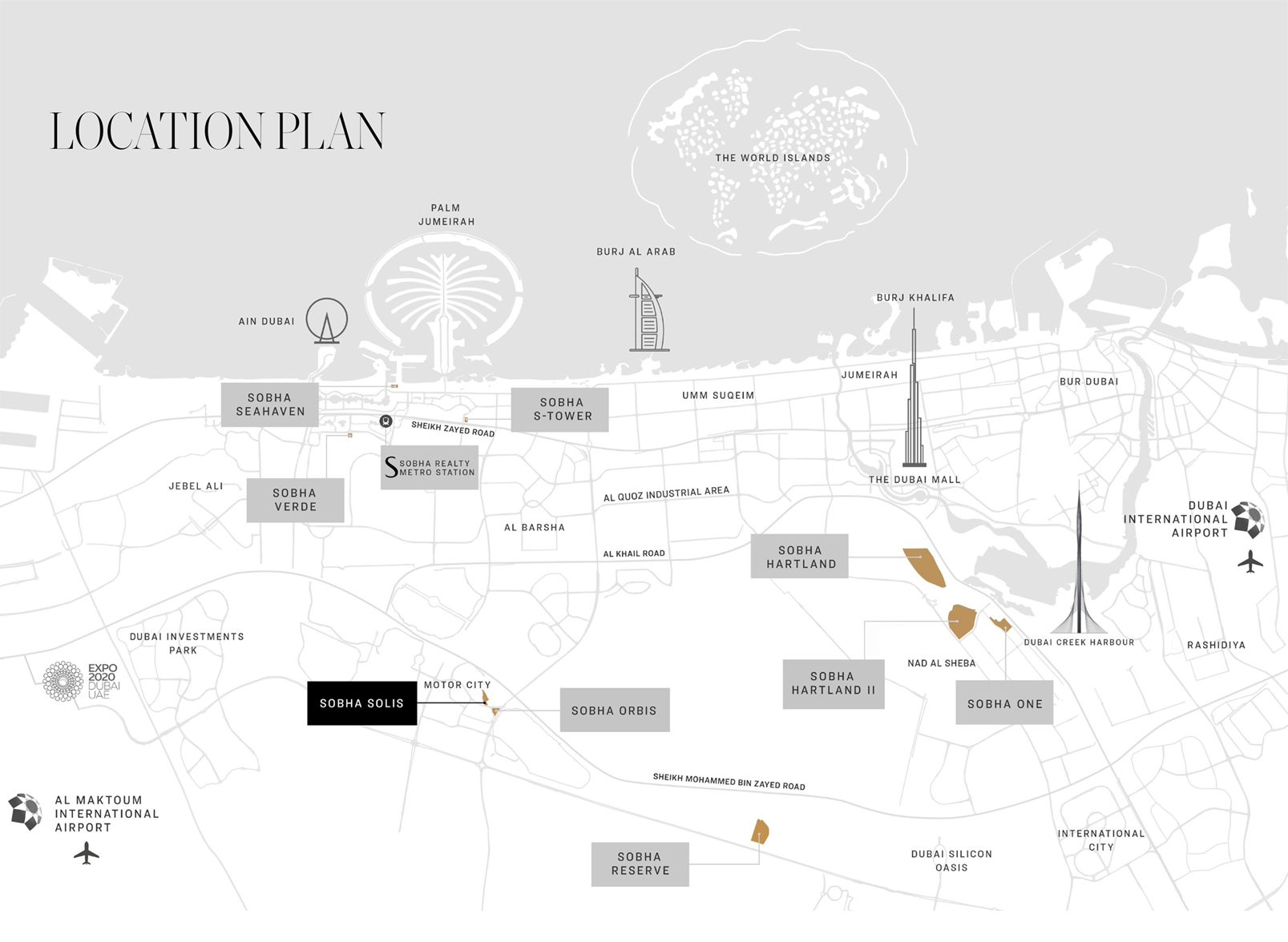 Sobha Solis location map